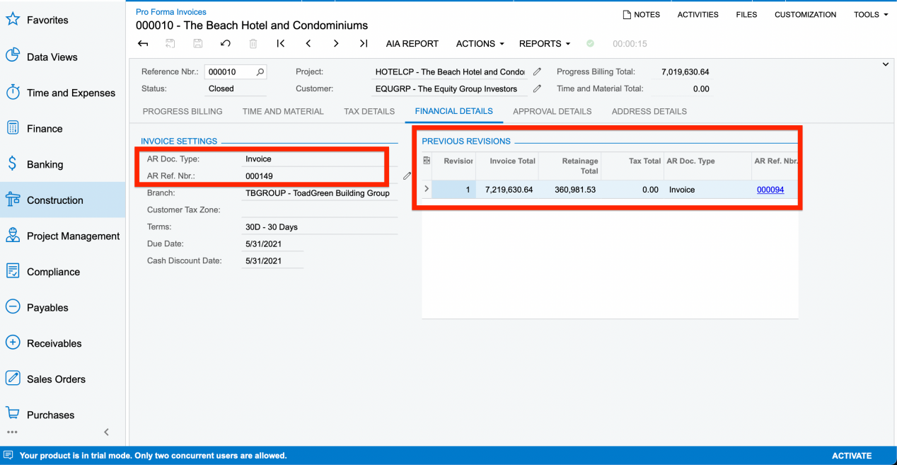 How to make corrections of amounts in Pro Forma Invoices in Acumatica ...