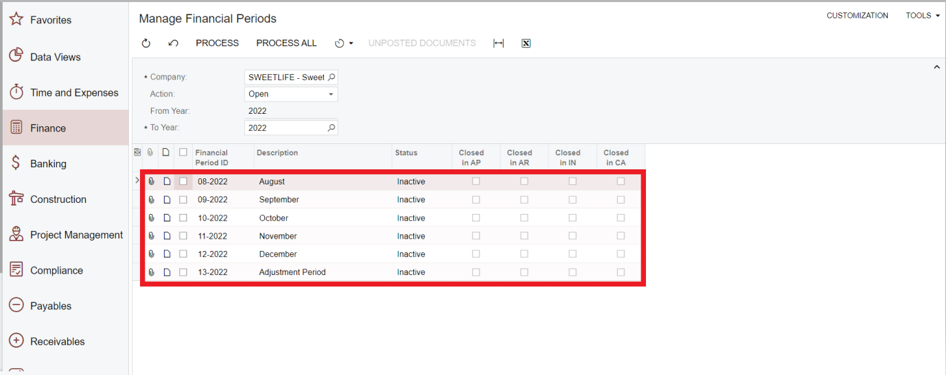 Verify Inactive Period How to resolve Inactive Financial Period error in Acumatica. - GerminIT ...