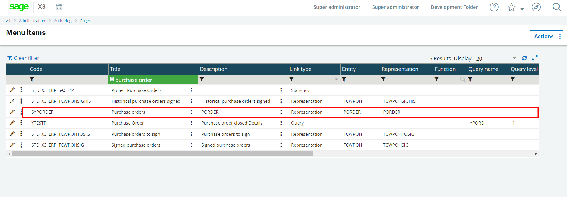 How to translate Menu item text in Sage X3 V12? Germinit