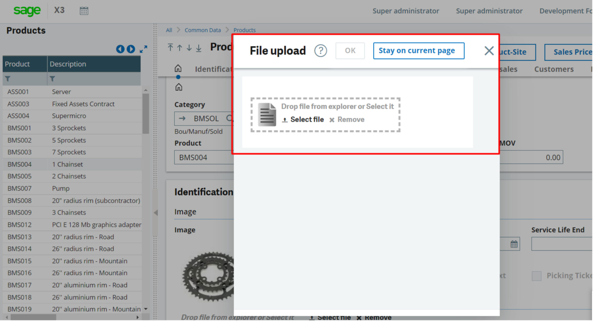 How to Popup File selection Window in Sage X3 V12? Germinit